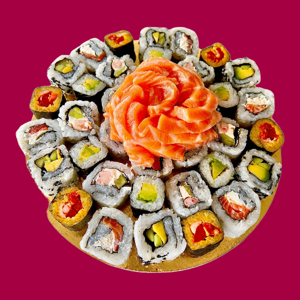 Plateau premium avec rose de saumon